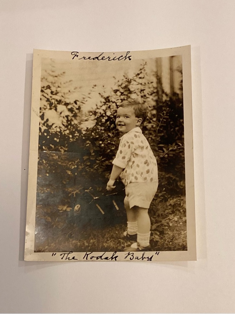 Vintage Antique Black & White Baby Photograph Frederick "The Kodak Baby"